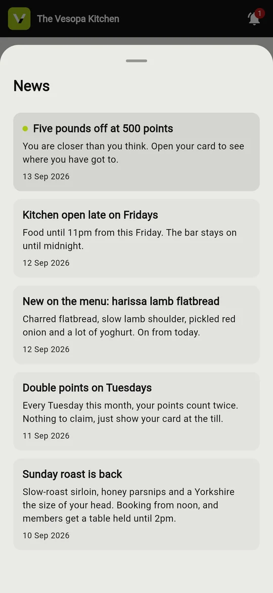 News and offers from the venue